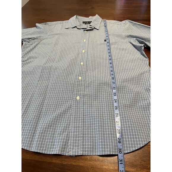 Men's Ralph Lauren Blue Checkered Short Sleeve Polo Shirt Size Large Classic Fit - Picture 4 of 9